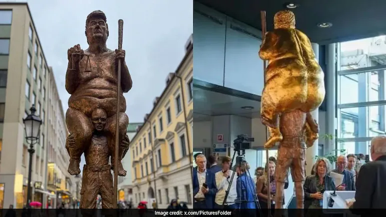 Naked Trump Statue Dubbed 'Orange Plague' On Display At European Parliament