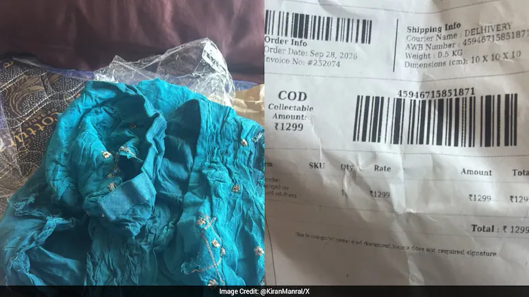 Woman Receives Torn Used Kurta In Delhivery Parcel She Never Ordered, Company Responds