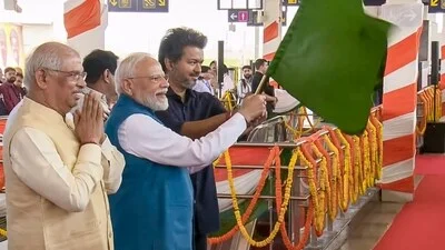 Prime Minister Narendra Modi and Tamil Nadu chief minister Vijay inaugurated