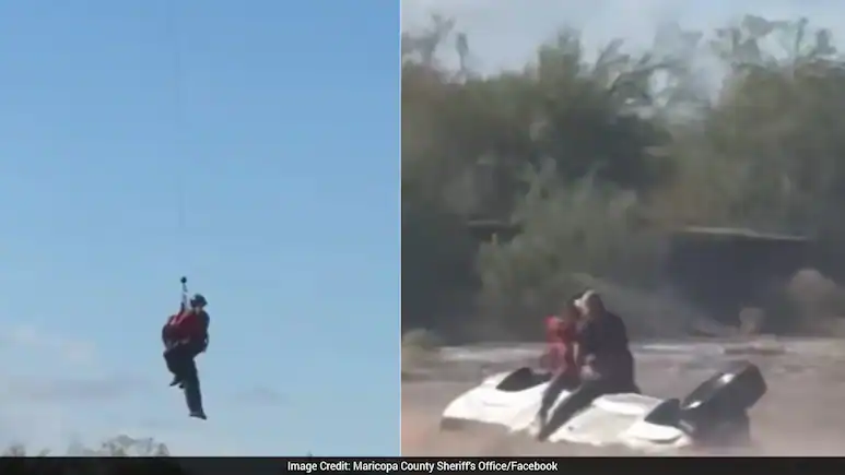 Man Clings To Overturned Truck As Arizona Floodwaters Surround Him, Rescued By Helicopter
