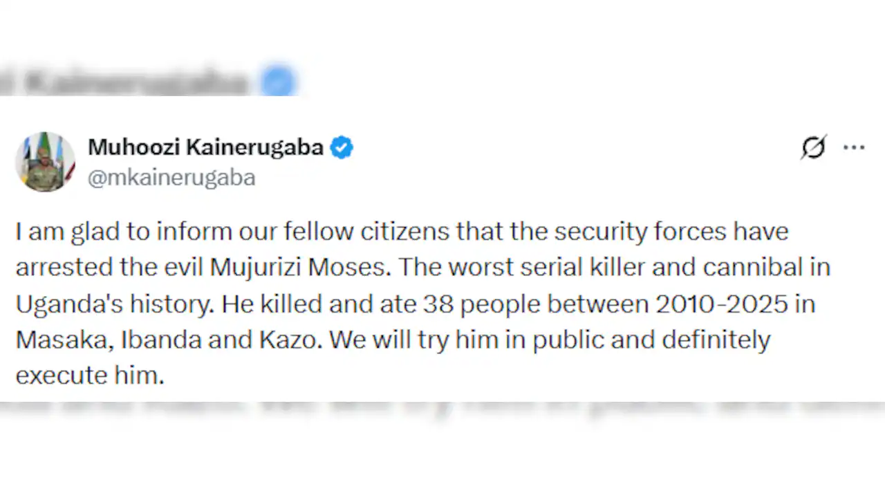 Ugandan security forces have arrested a man accused of killing and eating 38 people over
