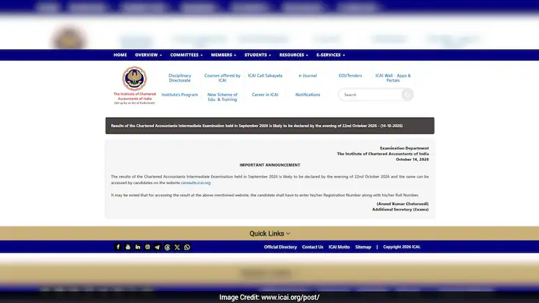 ICAI has not yet announced the result date for the CA Foundation September 2026 exams