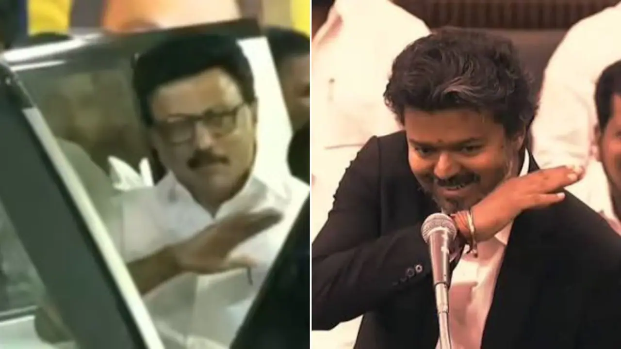 When Vijay repeated it, the DMK criticised him When Stalin made the gesture, the AIADMK, then
