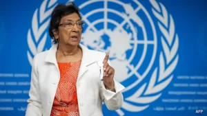Former UN human rights chief Navanethem "Navi" Pillay, a judge on the International Court