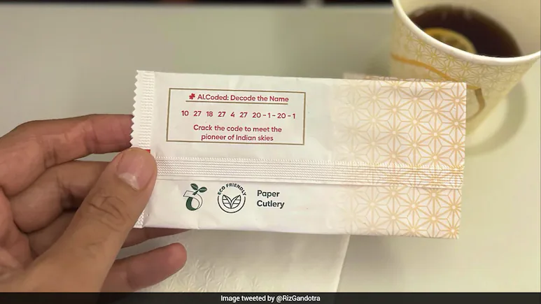 Air India Brain Teaser On Cutlery Wrapper Catches Internet's Attention. Can You Crack The Code?