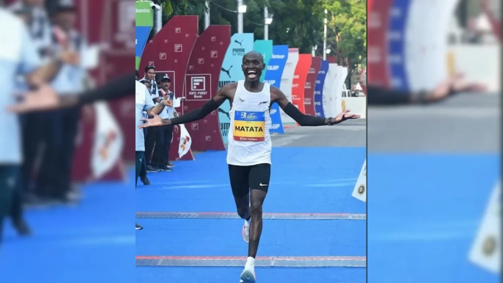 Matata clocked 58 minutes and 52 seconds to complete the 21.097km distance at the Jawaharlal