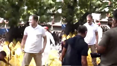 Congress MP and leader of Opposition in the Lok Sabha, Rahul Gandhi on Tuesday climbed police