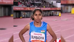 Bumbadiya clocked 59.97 seconds to become the only runner in the four-athlete field to finish