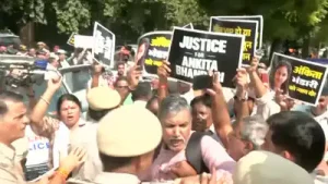 Protests demanding justice reignited following the appointment of BJP leader Dushyant Gautam as