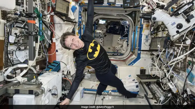 Halloween took a superhero turn in space as NASA astronaut Peggy Whitson shared a glimpse