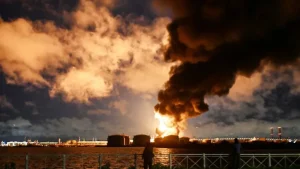 Petersburg on Sunday, as Kyiv launched more than 1,000 drones across Russia in one of its