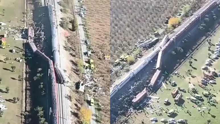 Drone Footage Of Spain Crash Site — Mangled Trains, Derailed Carriages