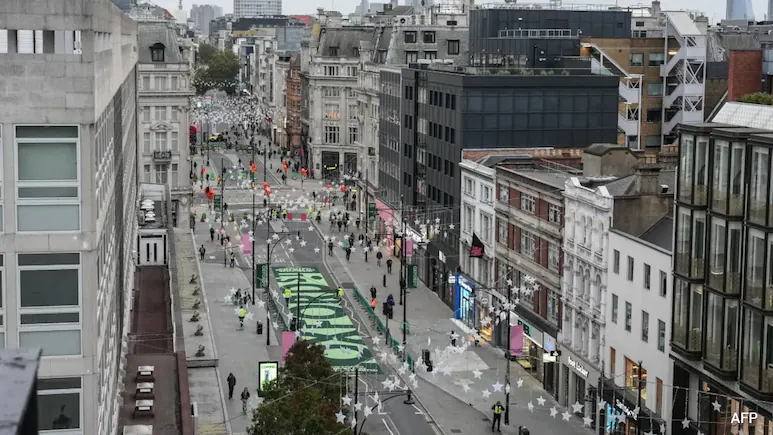 London's famous Oxford Street became traffic-free on Monday, October 26, as authorities began