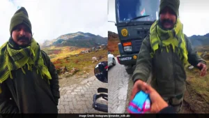 Bike Rider Shares Heartwarming Exchange With Indian Army Officer In Cold Conditions: 'He Gave Me