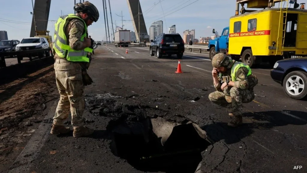 Russia Pounds Ukraine With Drone Strikes As German Chancellor Visits Kyiv