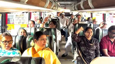 INDIA bloc MPs' bus trip brings Janpath to a halt — Lunch meet, then a Jantar Mantar protest bid