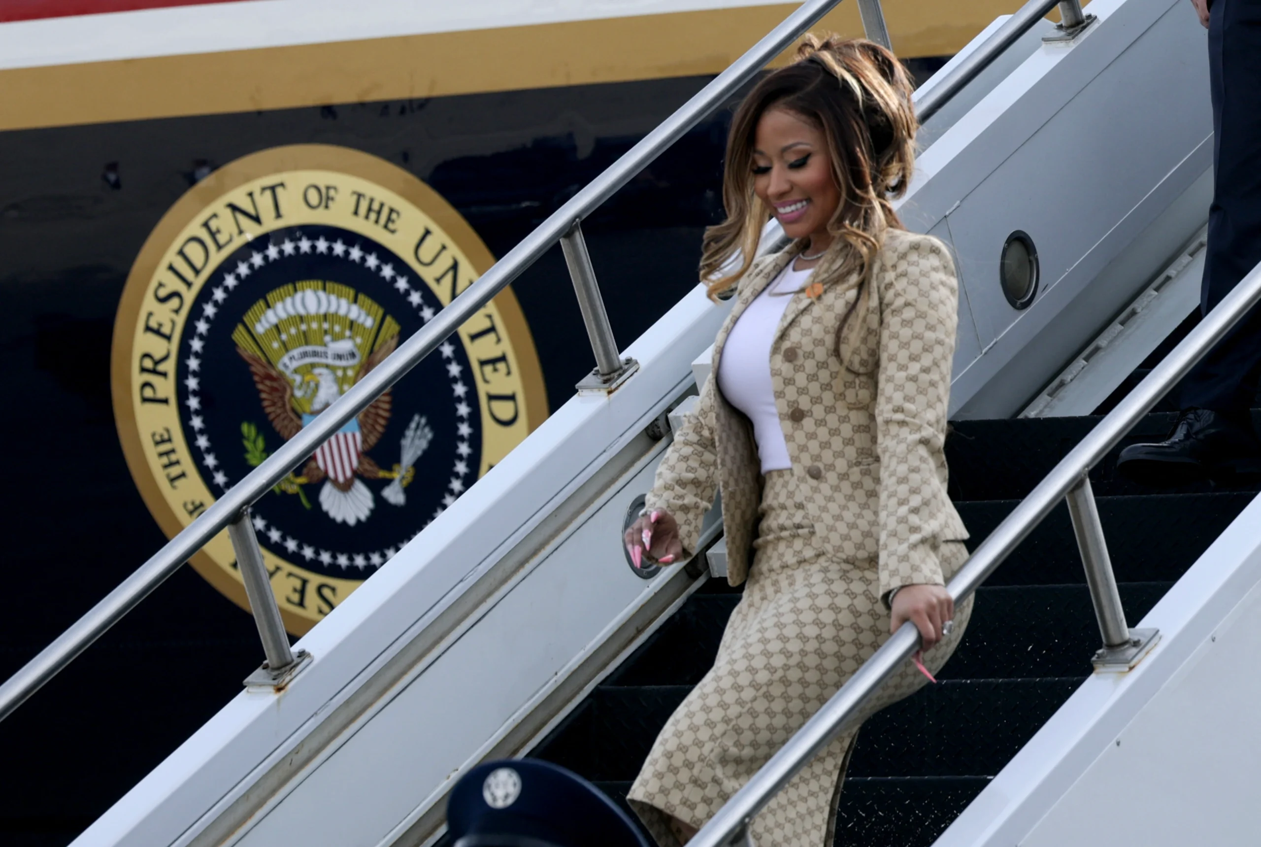 During his speech, Trump made a crude remark about the "Anaconda" singer