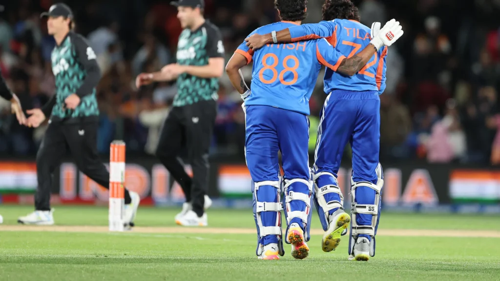 India needed 68 runs from the final five overs to chase down a target of 181, with Tilak