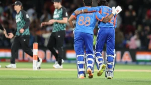 India needed 68 runs from the final five overs to chase down a target of 181, with Tilak