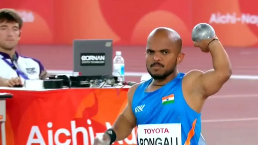 India's Ravi Rongali won the bronze medal in the men's shot put F40 event at the Aichi-Nagoya