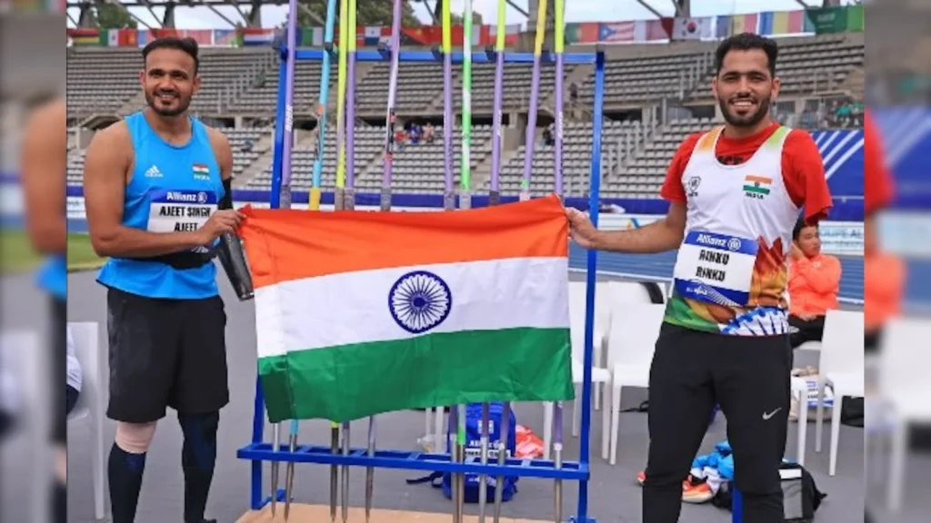 India delivered an outstanding performance in the Men's Javelin Throw F46 event, with Rinku