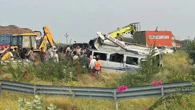 An NHAI crane was deployed to retrieve the badly damaged vehicle from the drain, officers said