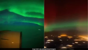 Passengers aboard a flight were treated to a surprise when the captain asked them to look