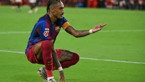 Barcelona coach Hansi Flick announced that star attacker Raphinha and midfield lynchpin Frenkie