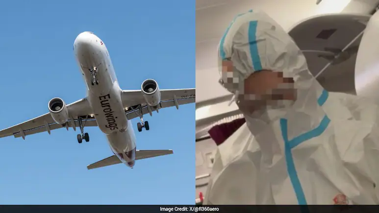 Dramatic footage going viral on social media showed medics in hazmat suits boarding