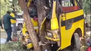 At least six people were killed and 40 others injured after a passenger bus carrying 46 people