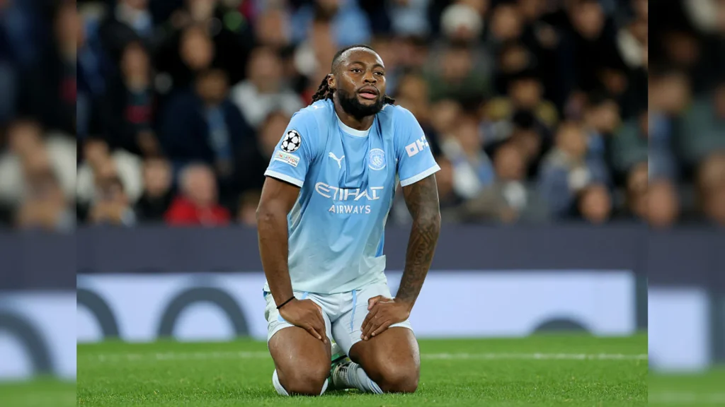 Manchester City's Antoine Semenyo is poised to be out of action for up to eight weeks