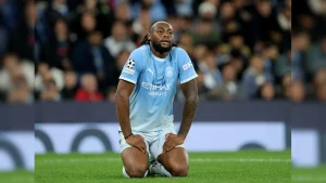 Manchester City's Antoine Semenyo is poised to be out of action for up to eight weeks